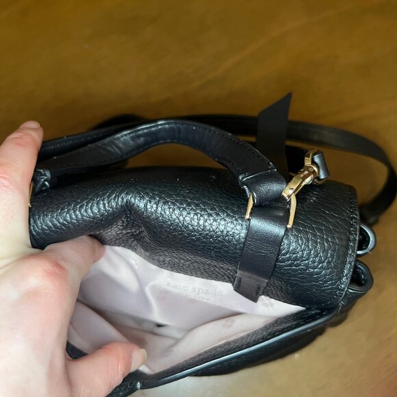 Kate Spade Lake Medium Convertible Backpack, Black Pebbled Leather main image 6